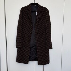 Men's Black and Brown Houndstooth Coat